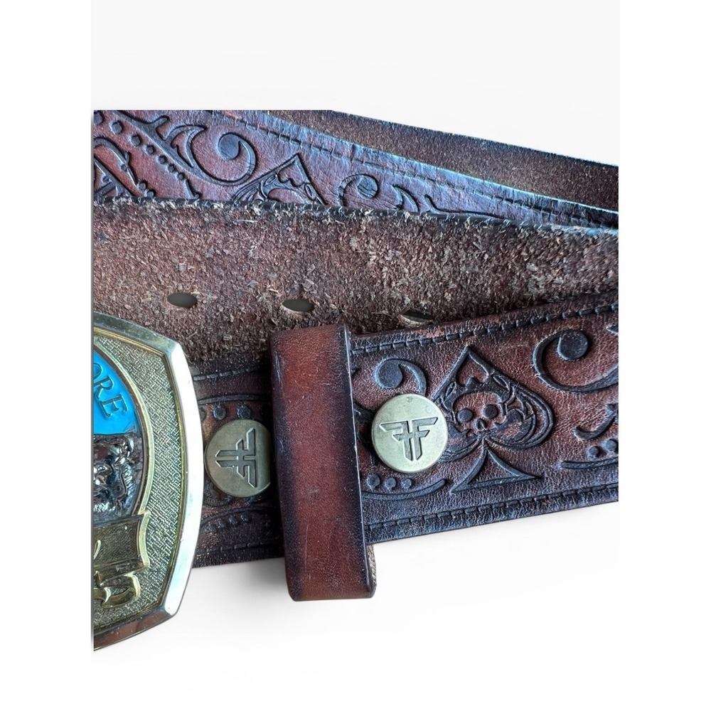 Fallen Leather Belt Mount Rushmore 1991 Golden Anniversary Buckle Ltd 00970 RARE - Picture 6 of 11